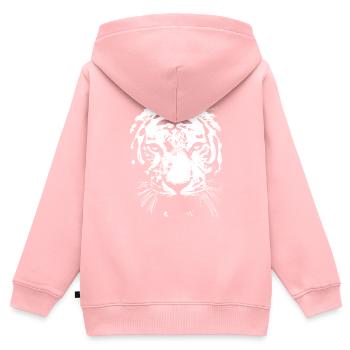 Weißer Tiger - Kinder Premium Organic Zip Hoodie - Rosa - Hinten - AI Model Kid Female (0cm)