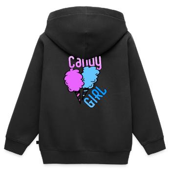 Candy Girl Cotton Candy - Sweat Premium à capuche zippé enfant bio - noir - Dos - AI Model Kid Male (0cm)