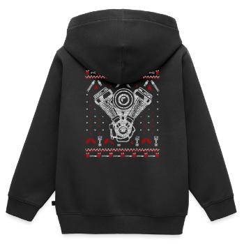 Tuning Ugly Christmas - Kinder Premium Organic Zip Hoodie - Schwarz - Hinten - AI Model Kid Male (0cm)