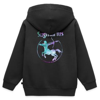 Zodiac Sagittarius Sagittarius - Kids Premium Organic Zip-up Hoodie - black - Back - AI Model Kid Male (0cm)