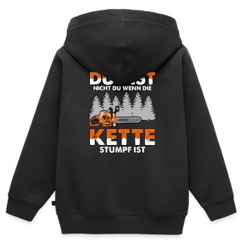 nicht du wenn die Kette Stumpf ist Geschenk - Kinder Premium Organic Zip Hoodie - Schwarz - Hinten - AI Model Kid Male (0cm)