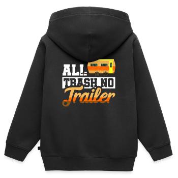 Redneck Trailer Park Geschenk I Wohnwagen - Kinder Premium Organic Zip Hoodie - Schwarz - Hinten - AI Model Kid Male (0cm)
