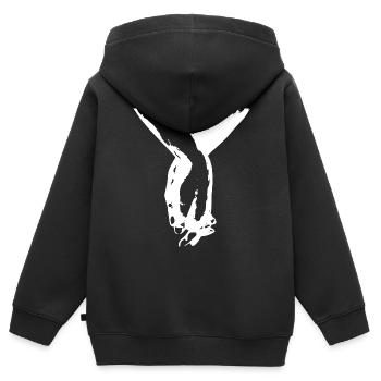 main dans la main - Sweat Premium à capuche zippé enfant bio - noir - Dos - AI Model Kid Male (0cm)
