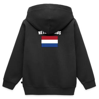 Pays-Bas Pays-Bas Pays-Bas Cadeau - Sweat Premium à capuche zippé enfant bio - noir - Dos - AI Model Kid Male (0cm)