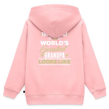 Bester Opa Großvater - Kinder Premium Organic Zip Hoodie - Rosa - Hinten - AI Model Kid Female (0cm)