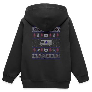 Ugly Christmas Krankenhaus - Kinder Premium Organic Zip Hoodie - Schwarz - Hinten - AI Model Kid Male (0cm)