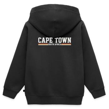 Kapstadt Südafrika - Kinder Premium Organic Zip Hoodie - Schwarz - Hinten - AI Model Kid Male (0cm)