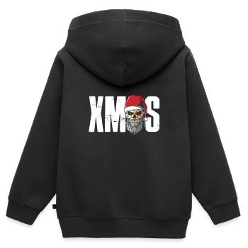 Anti Christmas, Geschenk, Weihnachten - Kinder Premium Organic Zip Hoodie - Schwarz - Hinten - AI Model Kid Male (0cm)