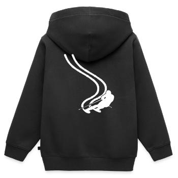 Ski Skiurlaub Slalom Weiß - Kinder Premium Organic Zip Hoodie - Schwarz - Hinten - AI Model Kid Male (0cm)