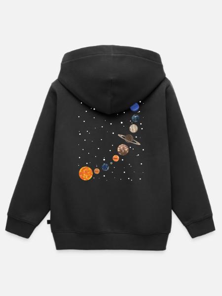 Milchstraße Planeten - Kinder Premium Organic Zip Hoodie - Schwarz
