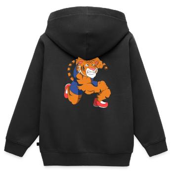 Muskel Tiger - Kinder Premium Organic Zip Hoodie - Schwarz - Hinten - AI Model Kid Male (0cm)