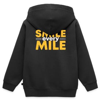 Smile Every Mile Funny Running Runner - Kids Premium Organic Zip-up Hoodie - black - Back - AI Model Kid Male (0cm)