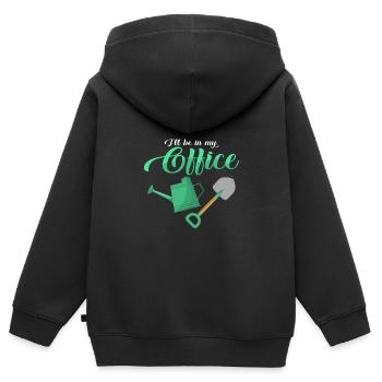 Garten - Kinder Premium Organic Zip Hoodie - Schwarz - Hinten - AI Model Kid Male (0cm)