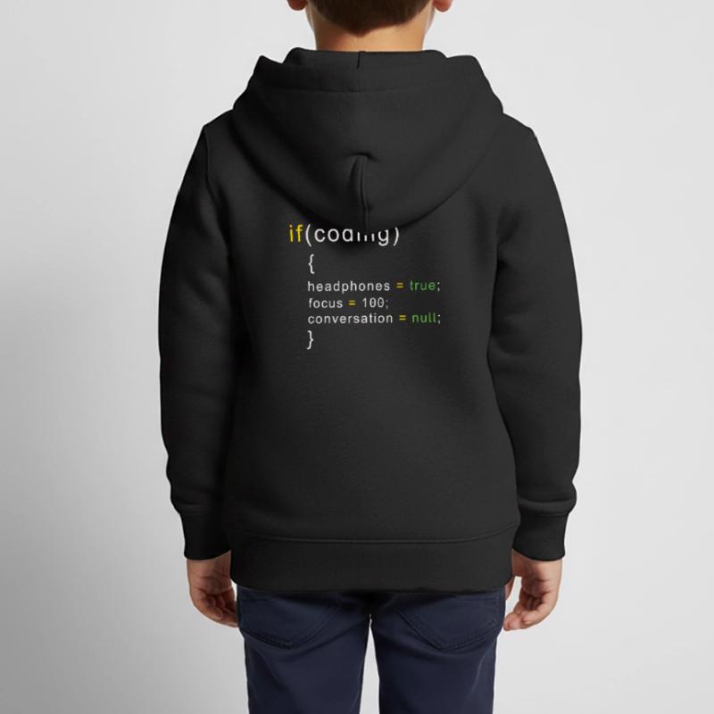 Codage du codeur Sweat Premium à capuche zippé enfant bio