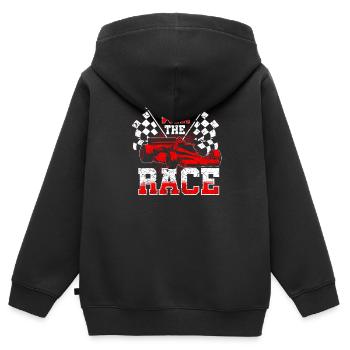 Course racer voiture de sport voiture de course - Sweat Premium à capuche zippé enfant bio - noir - Dos - AI Model Kid Male (0cm)