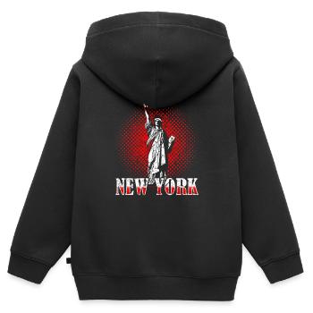 Statue de la liberté de New York - Sweat Premium à capuche zippé enfant bio - noir - Dos - AI Model Kid Male (0cm)