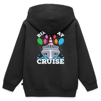 Croisière croisière anniversaire - Sweat Premium à capuche zippé enfant bio - noir - Dos - AI Model Kid Male (0cm)