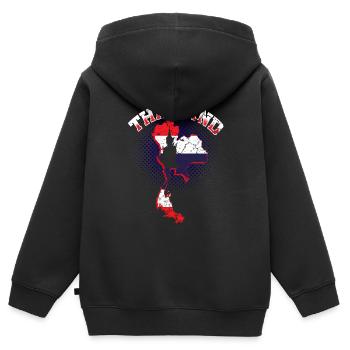 Thaïlande - Sweat Premium à capuche zippé enfant bio - noir - Dos - AI Model Kid Male (0cm)