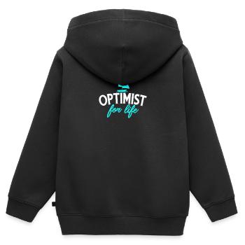 Sailing - Optimist For Life Design for sailors - Kids Premium Organic Zip-up Hoodie - black - Back - AI Model Kid Male (0cm)