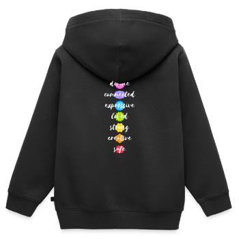 Yoga Meditation Spiritualität Chakra - Kinder Premium Organic Zip Hoodie - Schwarz - Hinten - AI Model Kid Male (0cm)