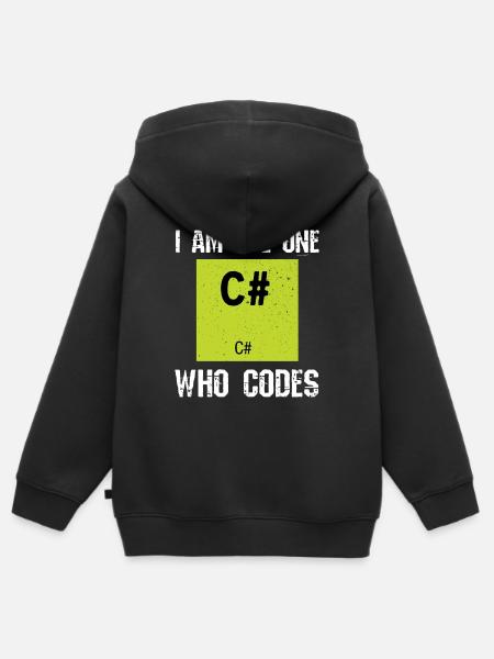 Programming C # Codes - Kids Premium Organic Zip-up Hoodie - black