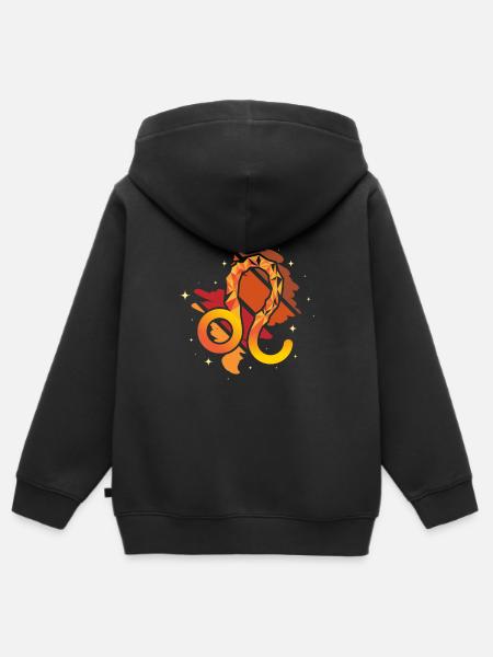 Sternzeichen Löwe - Kinder Premium Organic Zip Hoodie - Schwarz
