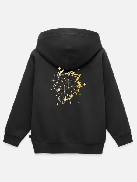 löwe Sternzeichen - Kinder Premium Organic Zip Hoodie - Schwarz