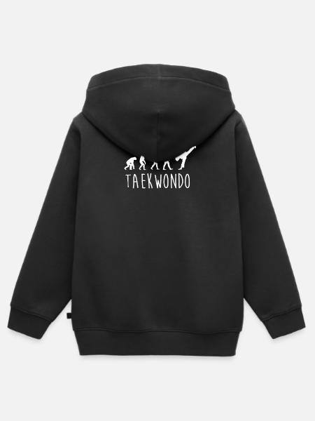 Taekwondo Evolutie - Kinder Premium zip hoodie biologisch - zwart