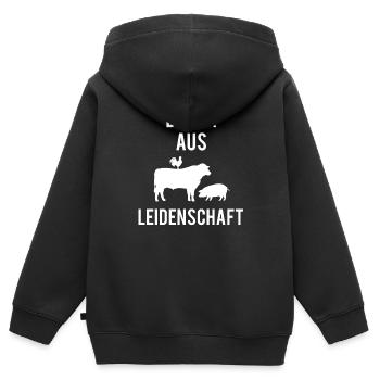 Bauer aus Leidenschaft - Kinder Premium Organic Zip Hoodie - Schwarz - Hinten - AI Model Kid Male (0cm)