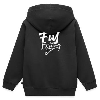 Fly fishing fly fishing angler fishing fly - Kids Premium Organic Zip-up Hoodie - black - Back - AI Model Kid Male (0cm)