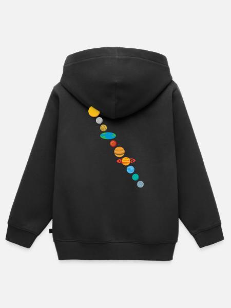 The earth is flat - Kids Premium Organic Zip-up Hoodie - black