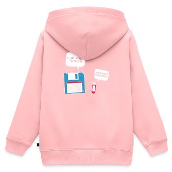 I Am Your Father Drôle USB Floppy Disk - Sweat Premium à capuche zippé enfant bio - rose - Dos - AI Model Kid Female (0cm)