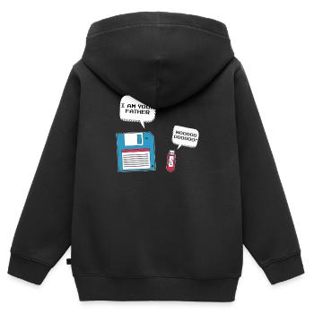 I Am Your Father Drôle USB Floppy Disk - Sweat Premium à capuche zippé enfant bio - noir - Dos - AI Model Kid Male (0cm)