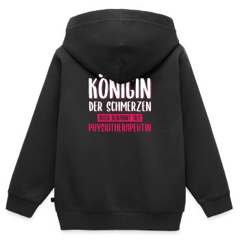 Physiotherapeut Schmerzen Physiotherapie Arbeit - Kinder Premium Organic Zip Hoodie - Schwarz - Hinten - AI Model Kid Male (0cm)