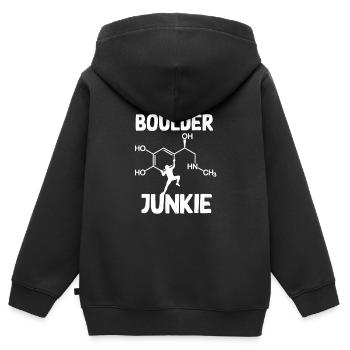 bunkering bouldering adrenaline junkie - Sweat Premium à capuche zippé enfant bio - noir - Dos - AI Model Kid Male (0cm)