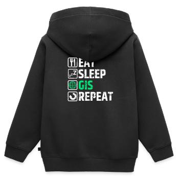 GIS Geoinformation Geoinformatik Geographie - Kinder Premium Organic Zip Hoodie - Schwarz - Hinten - AI Model Kid Male (0cm)