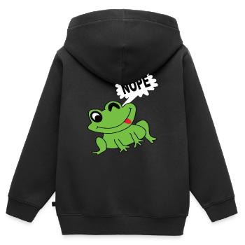Frog frog prince frogs curd animal frog head - Kids Premium Organic Zip-up Hoodie - black - Back - AI Model Kid Male (0cm)