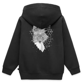 Polygon Wolf - Sweat Premium à capuche zippé enfant bio - noir - Dos - AI Model Kid Male (0cm)