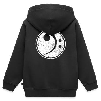 Vintage Bass Clef Bassist Bass Player Musician - Kinder Premium Organic Zip Hoodie - Schwarz - Hinten - AI Model Kid Male (0cm)