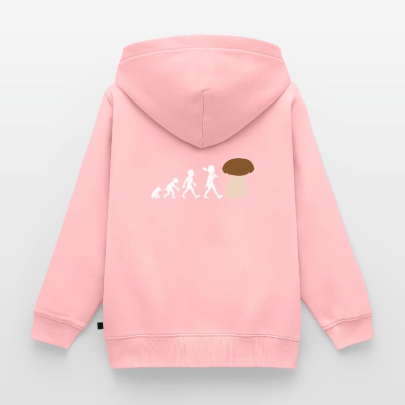 Conception de l'évolution d'un cèpe Sweat Premium à capuche zippé enfant bio