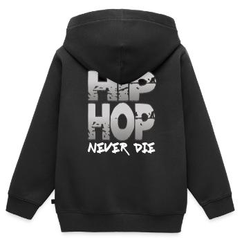Hip Hop - Kinder Premium Organic Zip Hoodie - Schwarz - Hinten - AI Model Kid Male (0cm)
