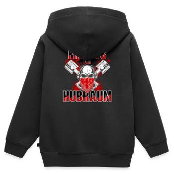 Fridays For Hubraum - Kinder Premium Organic Zip Hoodie - Schwarz - Hinten - AI Model Kid Male (0cm)