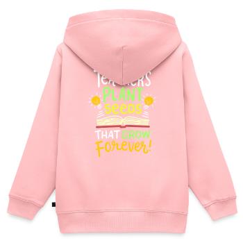 professeur - Sweat Premium à capuche zippé enfant bio - rose - Dos - AI Model Kid Female (0cm)