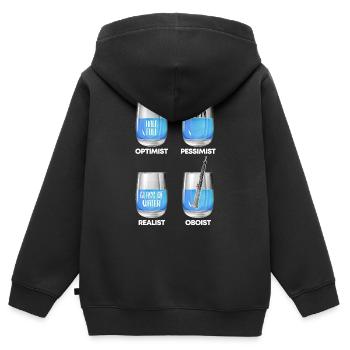 Funny Oboist Music Orchestra Music Musician - Kinder Premium Organic Zip Hoodie - Schwarz - Hinten - AI Model Kid Male (0cm)