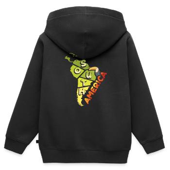 südamerika - Kinder Premium Organic Zip Hoodie - Schwarz - Hinten - AI Model Kid Male (0cm)