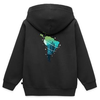 Südamerika - Kinder Premium Organic Zip Hoodie - Schwarz - Hinten - AI Model Kid Male (0cm)