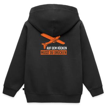Modellflug Modellflieger Modellflugzegflieger - Kinder Premium Organic Zip Hoodie - Schwarz - Hinten - AI Model Kid Male (0cm)