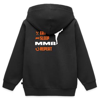 EAT SLEEP MMA - Mma Tshirt - Sweat Premium à capuche zippé enfant bio - noir - Dos - AI Model Kid Male (0cm)