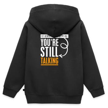 Lustiges Sarkasmus Geschenk Sarkastischer Spruch - Kinder Premium Organic Zip Hoodie - Schwarz - Hinten - AI Model Kid Male (0cm)