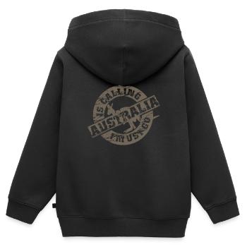 Känguruh I Australien ruft an I Koala Bär - Kinder Premium Organic Zip Hoodie - Schwarz - Hinten - AI Model Kid Male (0cm)